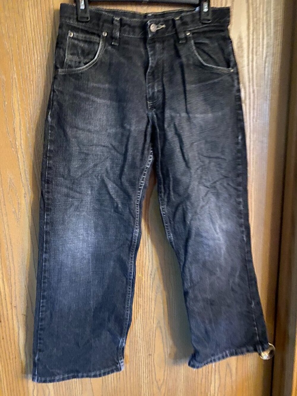 Wrangler jeans boy's 12 husky with adjustable waist, black